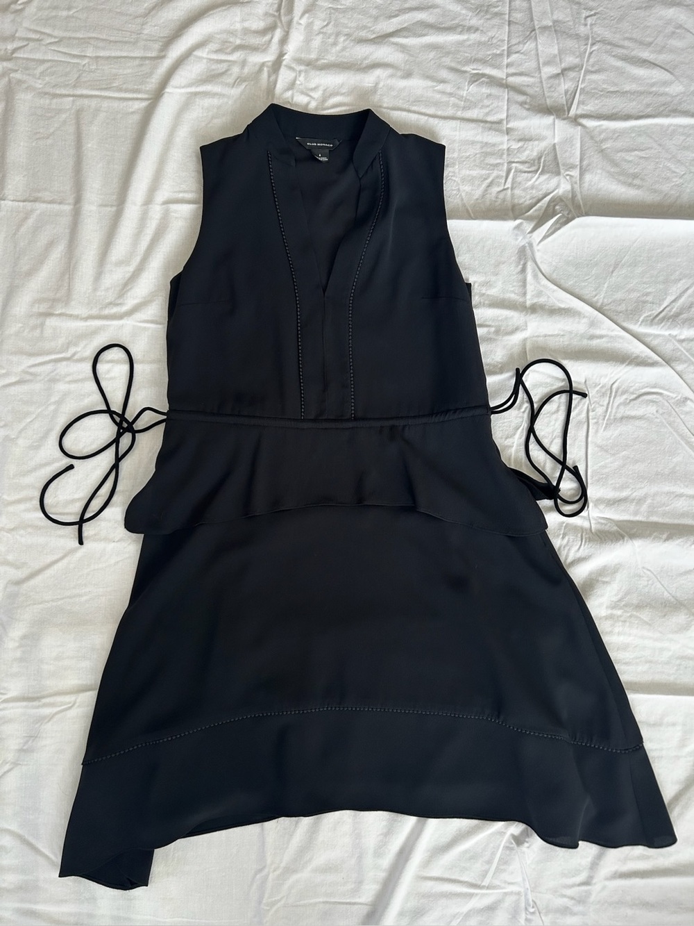 Club Monaco Black V Neck Mini Dress